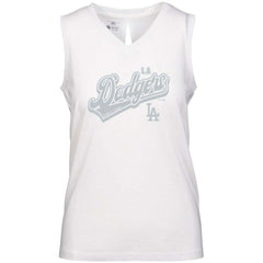 Los Angeles Dodgers Levelwear Women's  Paisley Sweep V-Neck Tank Top White