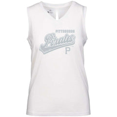 Pittsburgh Pirates Levelwear Women's  Paisley Sweep V-Neck Tank Top White