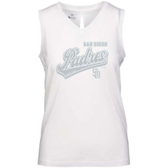 San Diego Padres Levelwear Women's  Paisley Sweep V-Neck Tank Top White