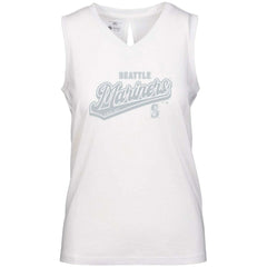 Seattle Mariners Levelwear Women's  Paisley Sweep V-Neck Tank Top White