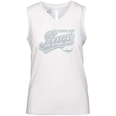 Tampa Bay Rays Levelwear Women's  Paisley Sweep V-Neck Tank Top White