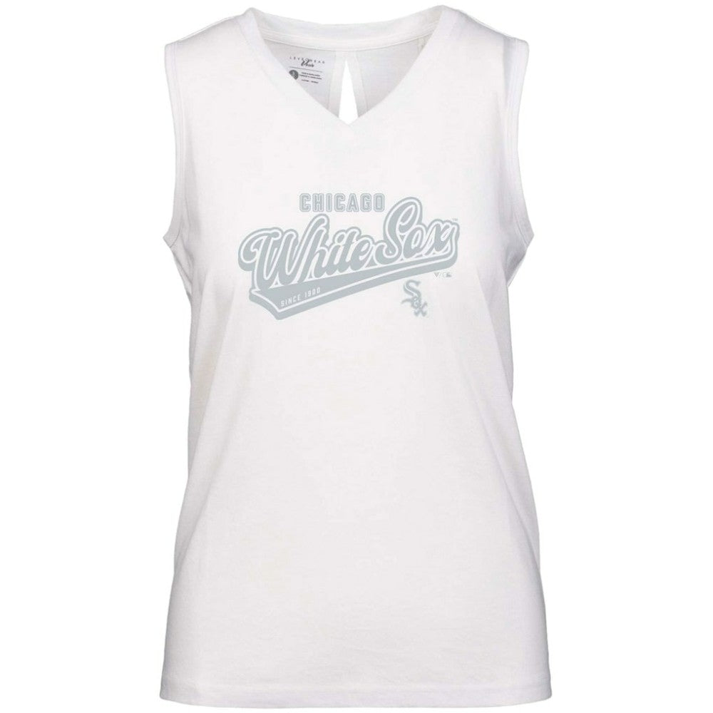 Chicago White Sox Levelwear Women's  Paisley Sweep V-Neck Tank Top White