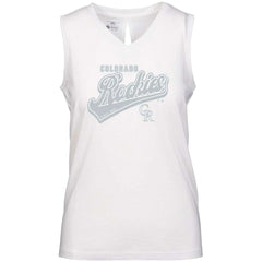Colorado Rockies Levelwear Women's  Paisley Sweep V-Neck Tank Top White