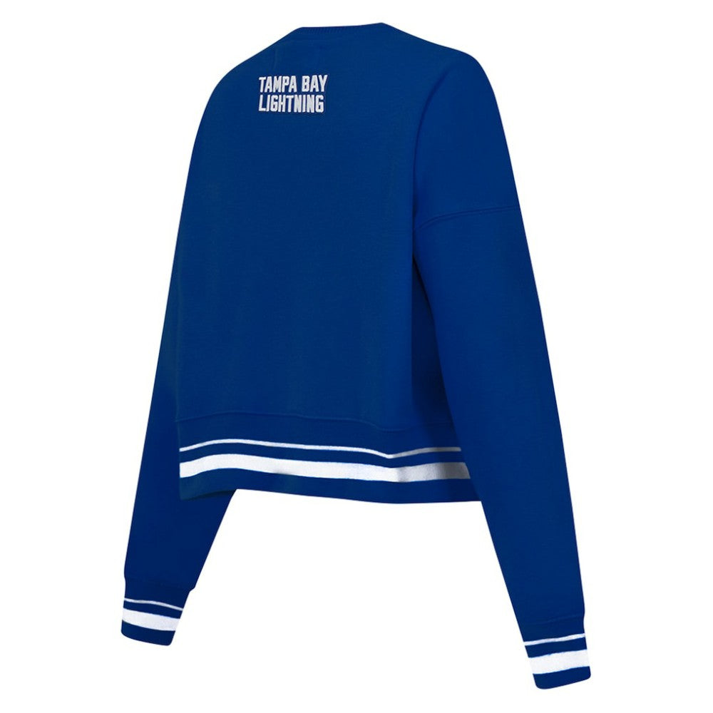 Tampa Bay Lightning Pro Standard Women's Area Code Cropped Pullover Sweatshirt Blue