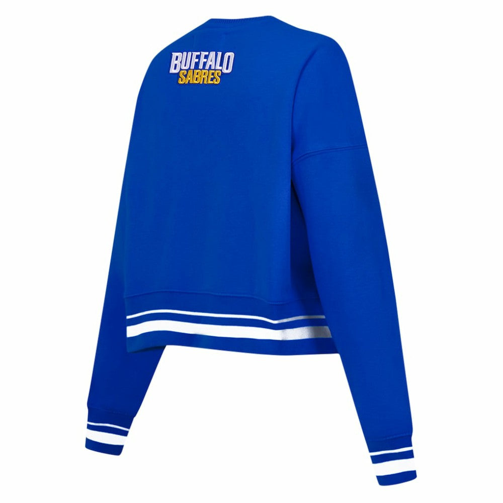 Buffalo Sabres Pro Standard Women's Area Code Cropped Pullover Sweatshirt Royal