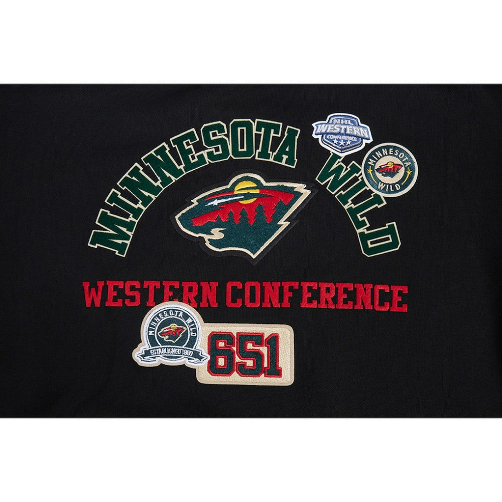 Minnesota Wild Pro Standard Women's Area Code Cropped Pullover Sweatshirt Black