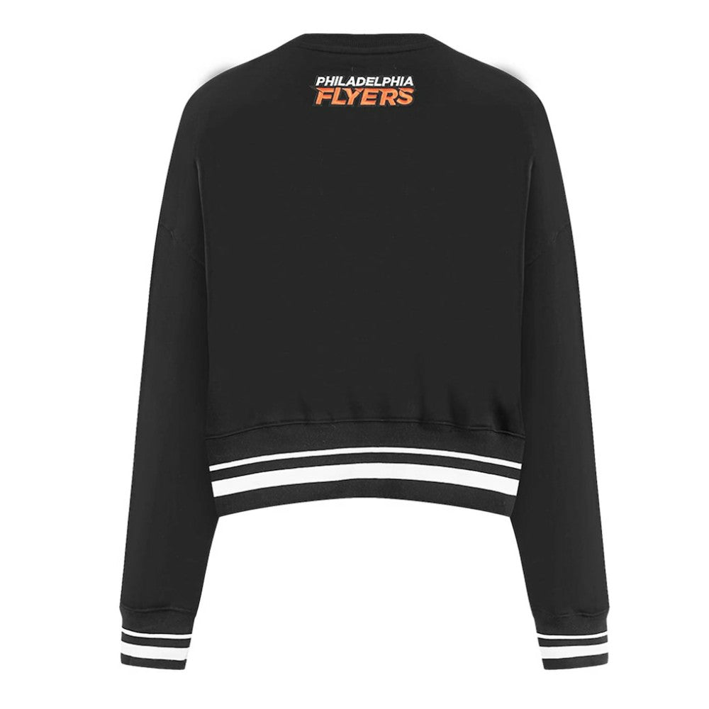 Philadelphia Flyers Pro Standard Women's Area Code Cropped Pullover Sweatshirt Black
