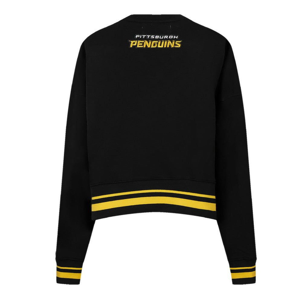 Pittsburgh Penguins Pro Standard Women's Area Code Cropped Pullover Sweatshirt Black
