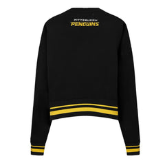 Pittsburgh Penguins Pro Standard Women's Area Code Cropped Pullover Sweatshirt Black