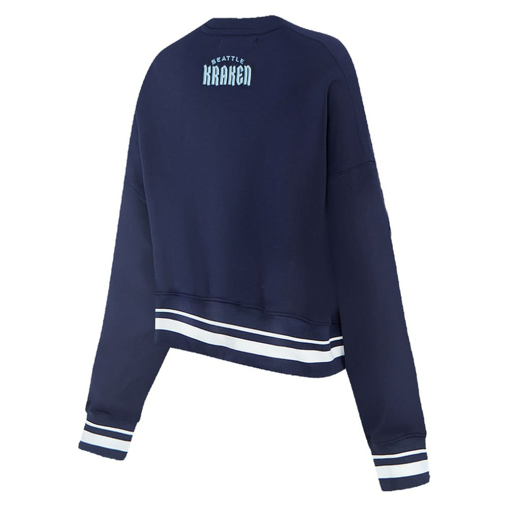 Seattle Kraken Pro Standard Women's Area Code Cropped Pullover Sweatshirt Deep Sea Blue