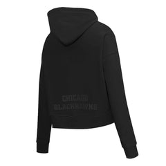 Chicago Blackhawks Pro Standard Women's Jewels Cropped Pullover Hoodie Black