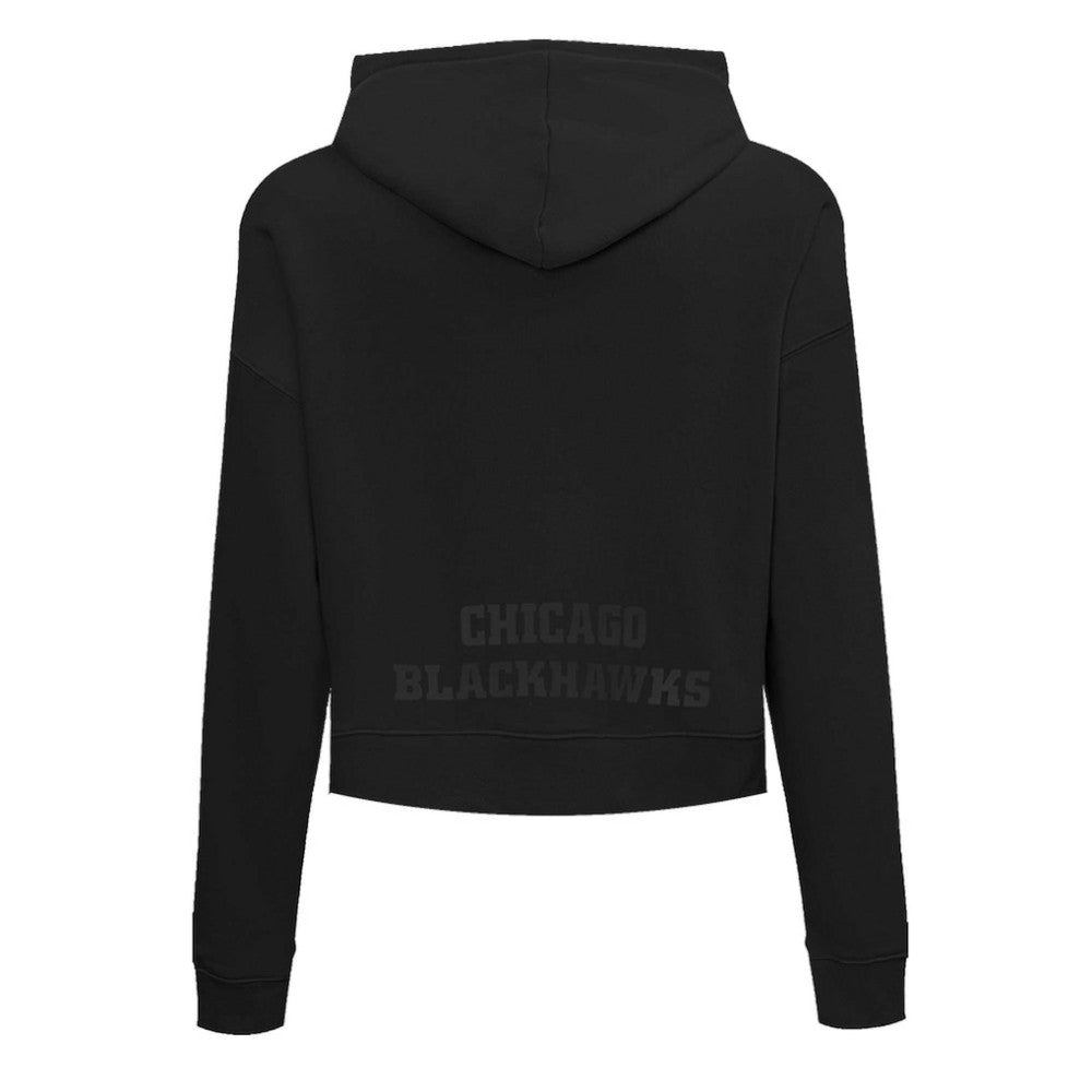 Chicago Blackhawks Pro Standard Women's Jewels Cropped Pullover Hoodie Black