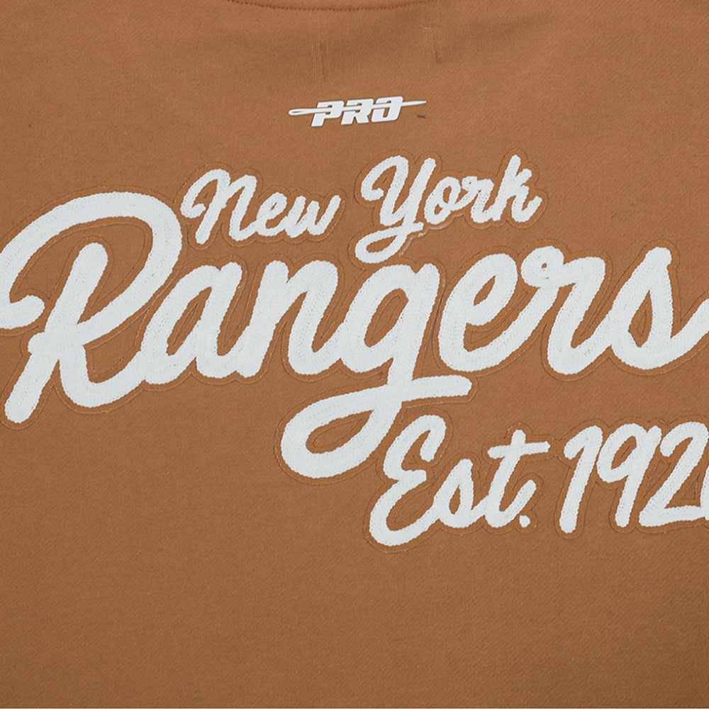 New York Rangers Pro Standard Paint the City Pullover Sweatshirt Brown