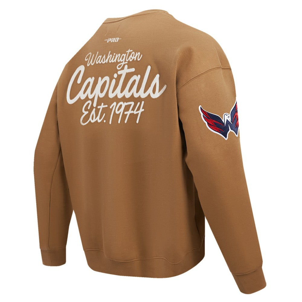 Washington Capitals Pro Standard Paint the City Pullover Sweatshirt Brown