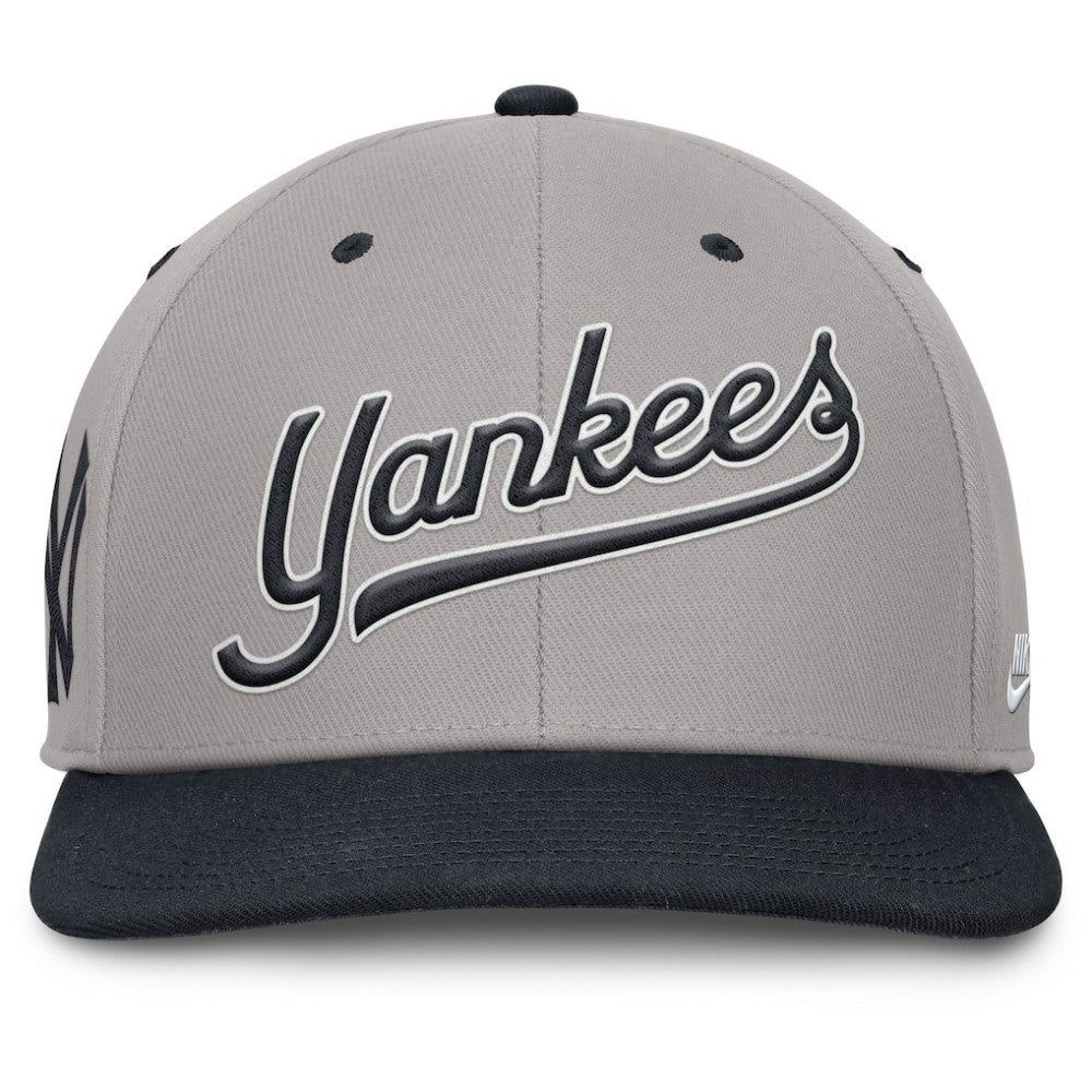 New York Yankees Cooperstown Collection Pro Performance Snapback Hat Gray/Navy | Nike