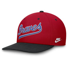 Atlanta Braves Cooperstown Collection Pro Performance Snapback Hat Red/Navy | Nike