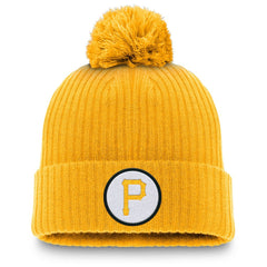 Pittsburgh Pirates Cooperstown Collection Patch Cuffed Knit Hat with Pom Gold | Nike
