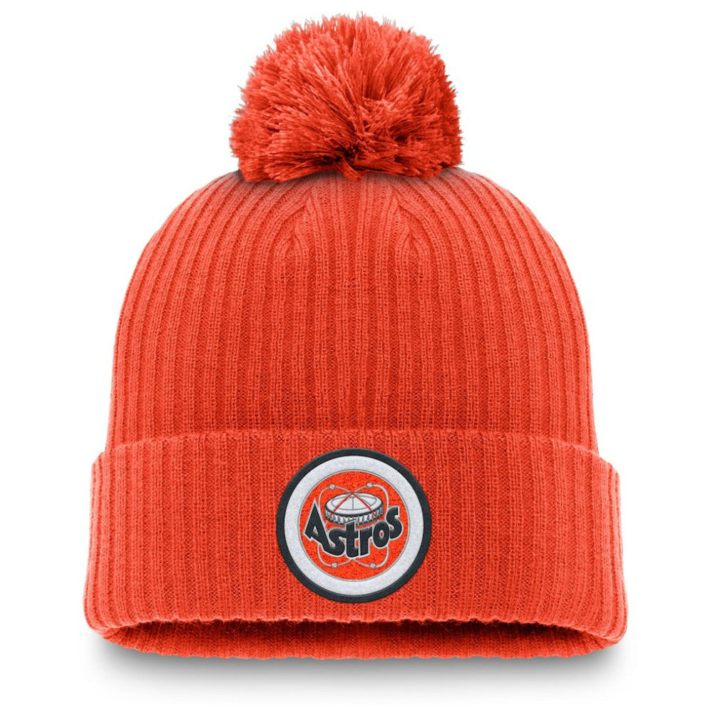 Houston Astros Cooperstown Collection Patch Cuffed Knit Hat with Pom Orange | Nike