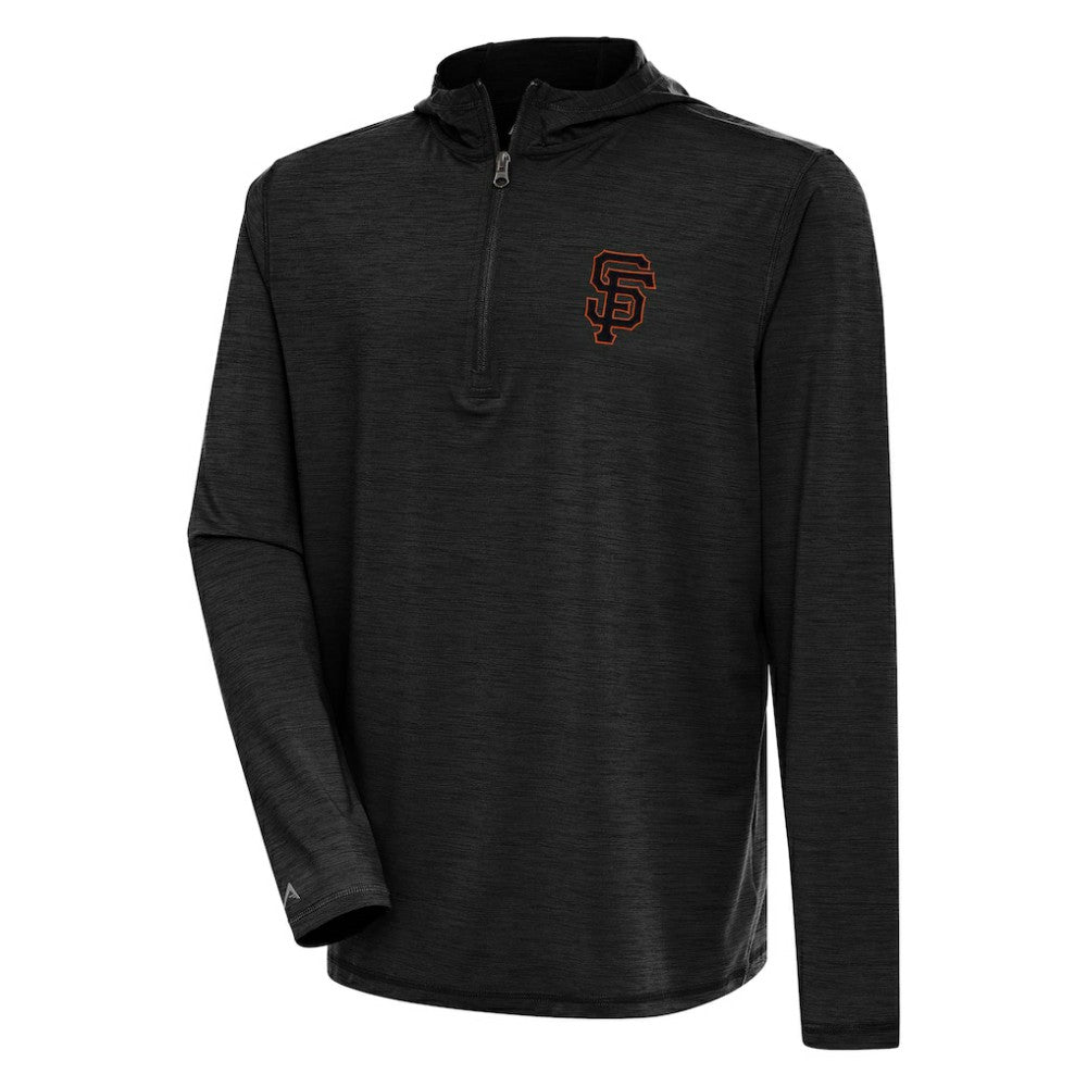San Francisco Giants Antigua Tidy Quarter-Zip Hoodie Heather Black
