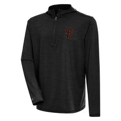 San Francisco Giants Antigua Tidy Quarter-Zip Hoodie Heather Black