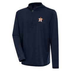 Houston Astros Antigua Tidy Quarter-Zip Hoodie Heather Navy