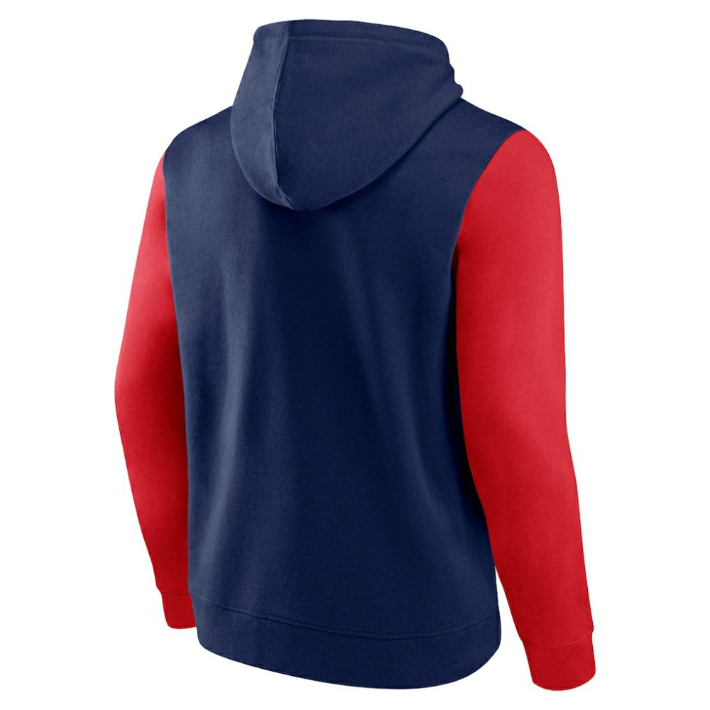 Atlanta Braves Outline Fleece Pullover Hoodie Navy