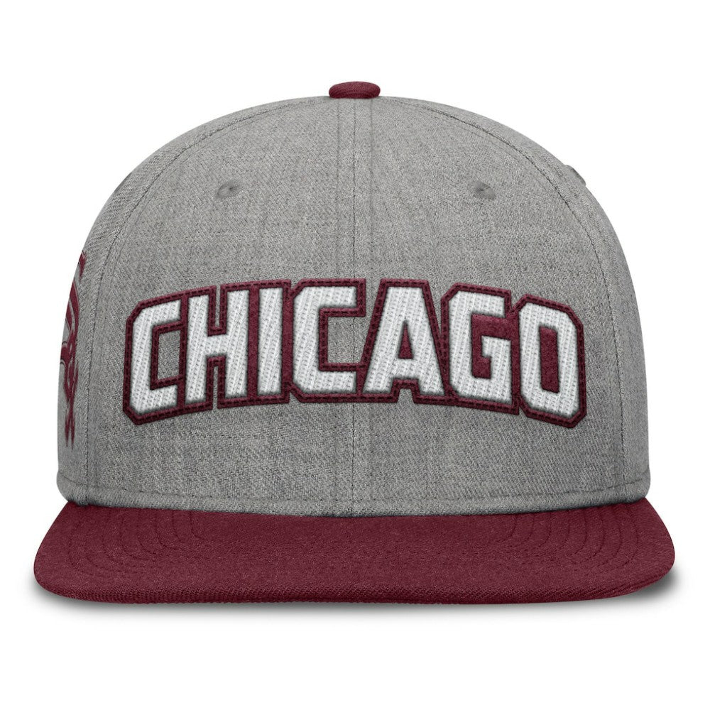 Chicago White Sox Elements Felt Chainstitch Snapback Hat Gray/Maroon