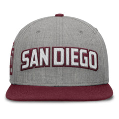 San Diego Padres Elements Felt Chainstitch Snapback Hat Gray/Maroon