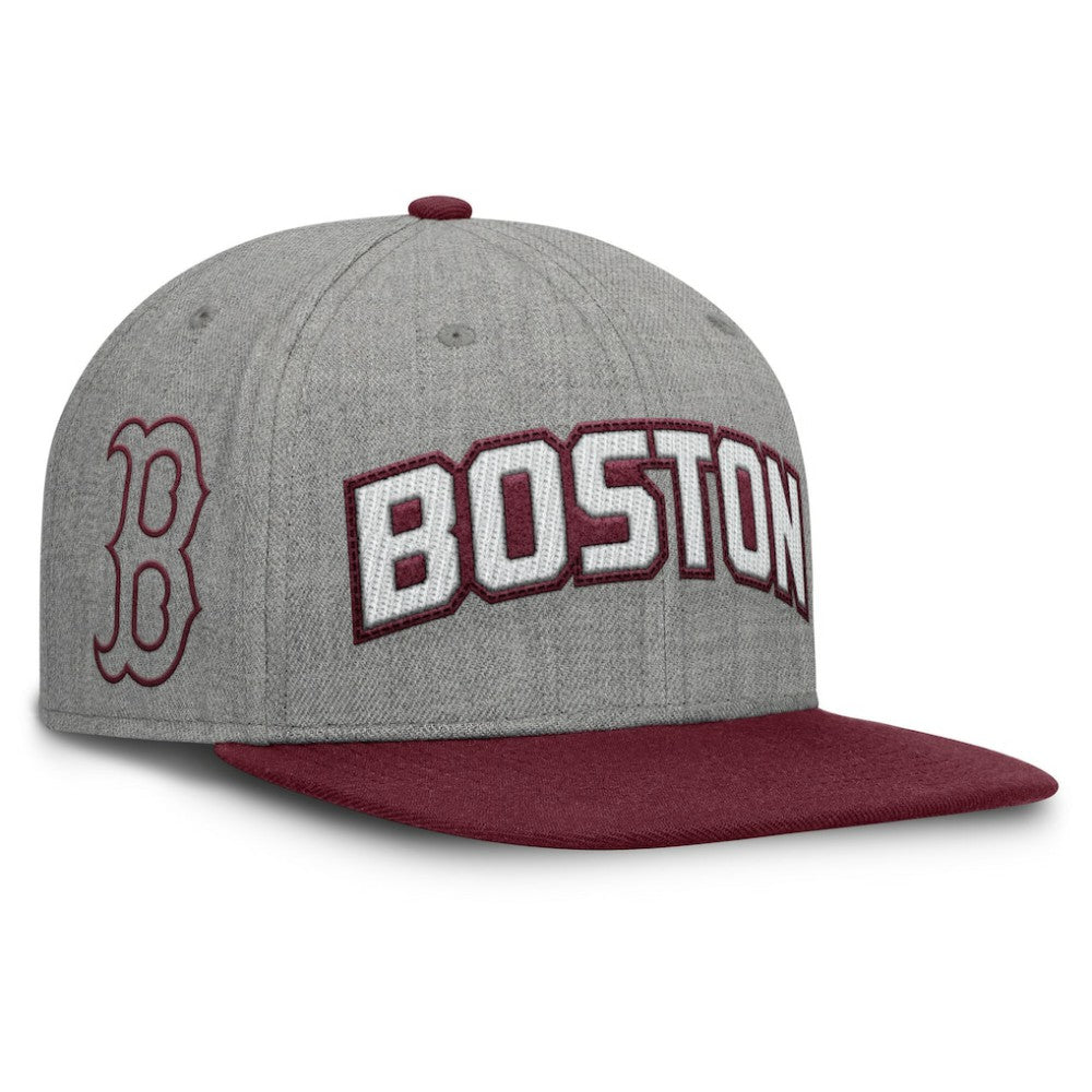 Boston Red Sox Elements Felt Chainstitch Snapback Hat Gray/Maroon