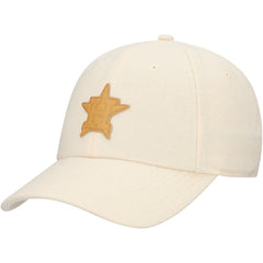 Houston Astros Front Office Leather Patch Adjustable Hat Cream