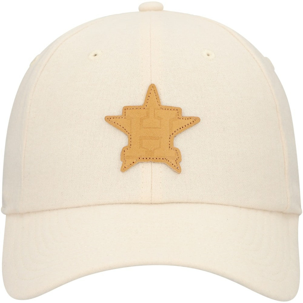Houston Astros Front Office Leather Patch Adjustable Hat Cream