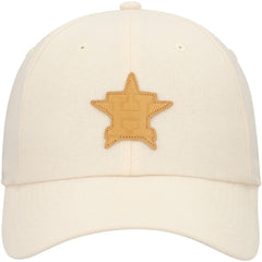 Houston Astros Front Office Leather Patch Adjustable Hat Cream