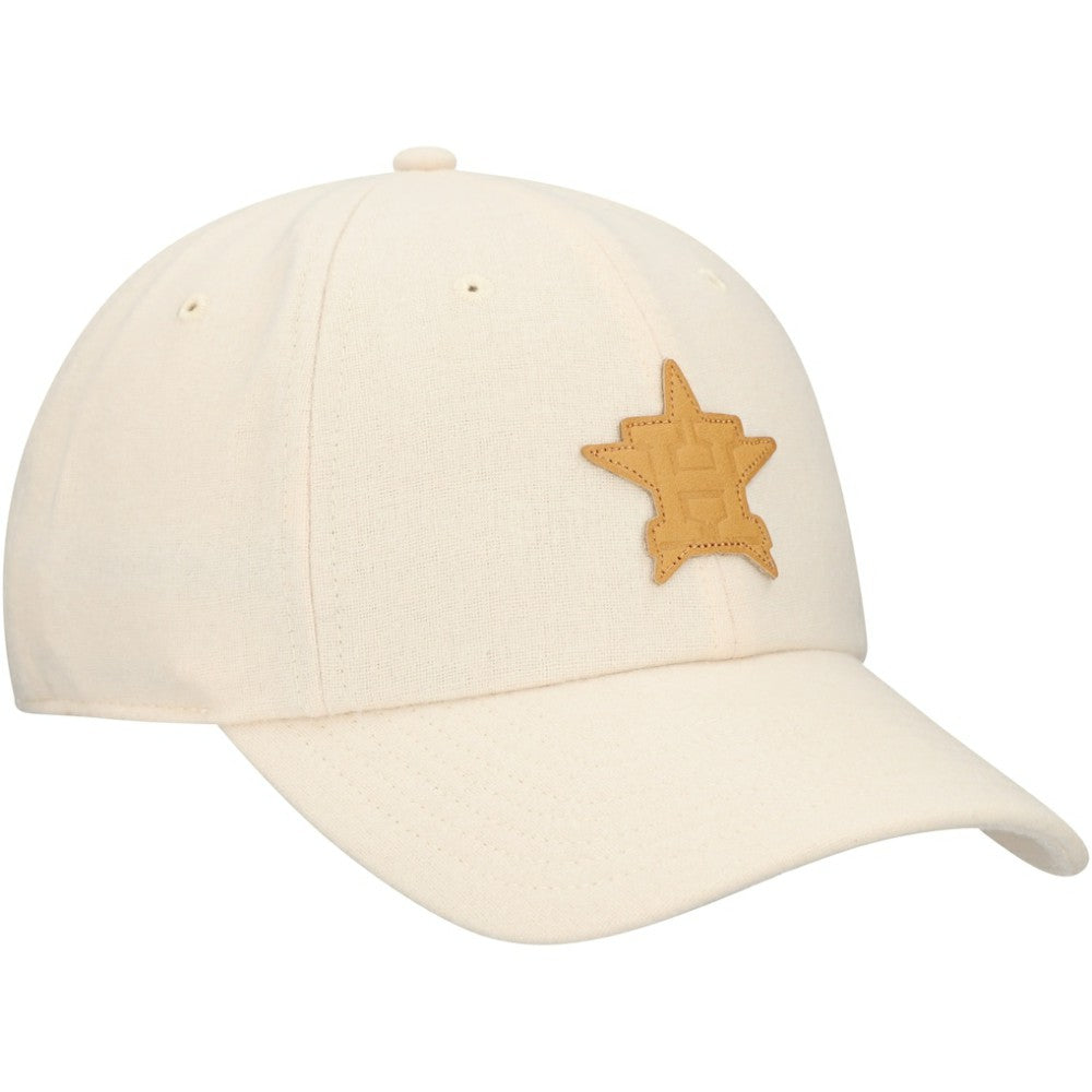 Houston Astros Front Office Leather Patch Adjustable Hat Cream