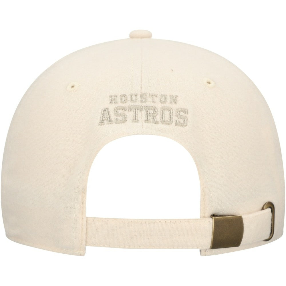 Houston Astros Front Office Leather Patch Adjustable Hat Cream
