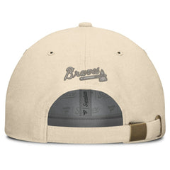 Atlanta Braves Front Office Leather Patch Adjustable Hat Cream