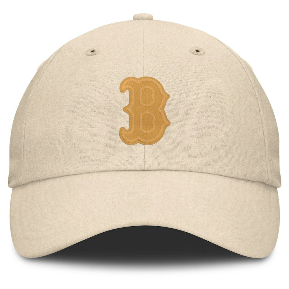 Boston Red Sox Front Office Leather Patch Adjustable Hat Cream