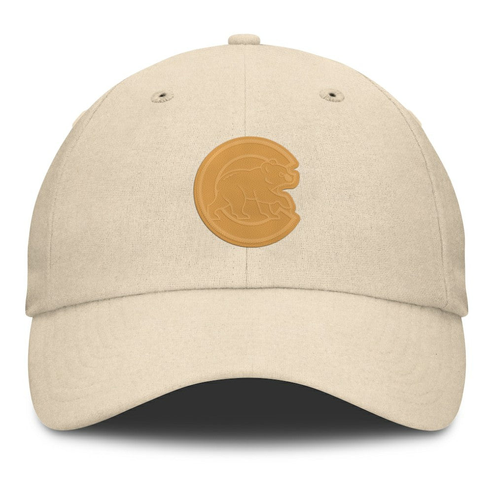Chicago Cubs Front Office Leather Patch Adjustable Hat Cream