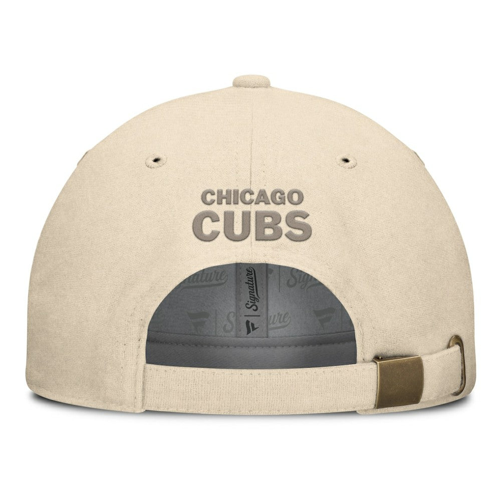 Chicago Cubs Front Office Leather Patch Adjustable Hat Cream