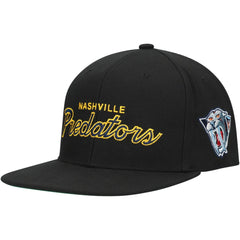 Nashville Predators Mitchell & Ness Core Team Script 2.0 Snapback Hat Black