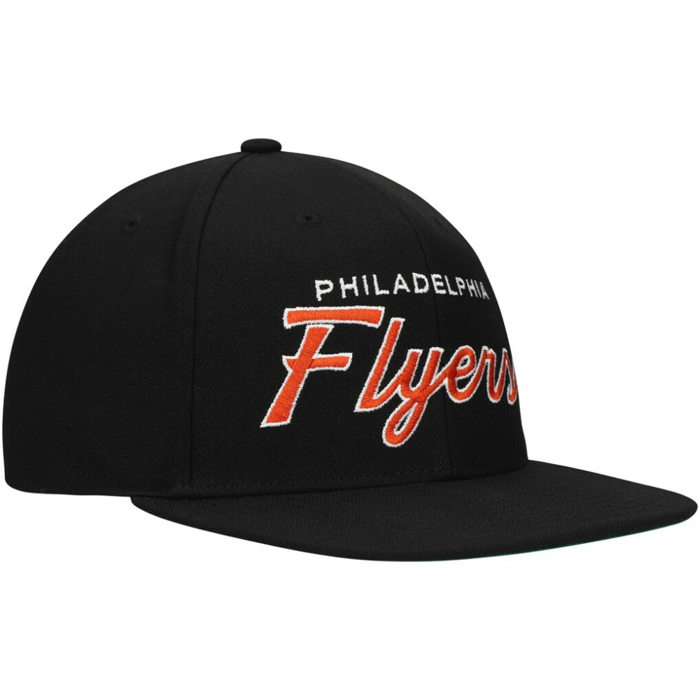 Philadelphia Flyers Mitchell & Ness Core Team Script 2.0 Snapback Hat Black