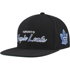 Toronto Maple Leafs Mitchell & Ness Core Team Script 2.0 Snapback Hat Black