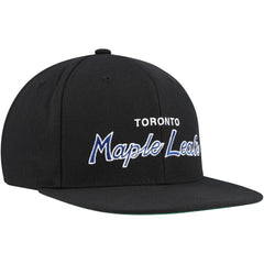 Toronto Maple Leafs Mitchell & Ness Core Team Script 2.0 Snapback Hat Black