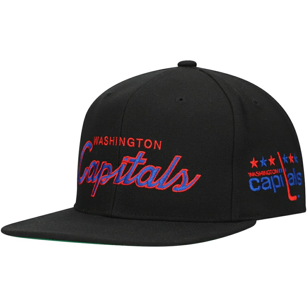 Washington Capitals Mitchell & Ness Core Team Script 2.0 Snapback Hat Black