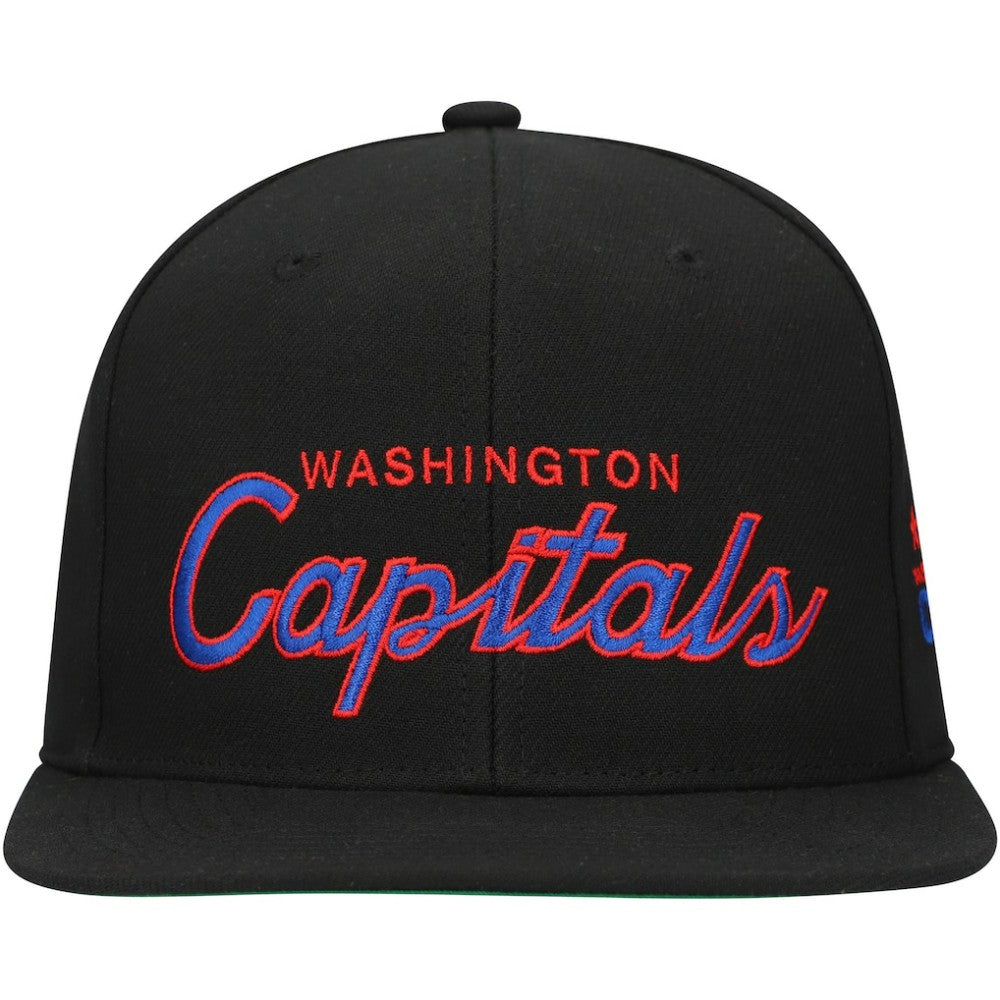 Washington Capitals Mitchell & Ness Core Team Script 2.0 Snapback Hat Black
