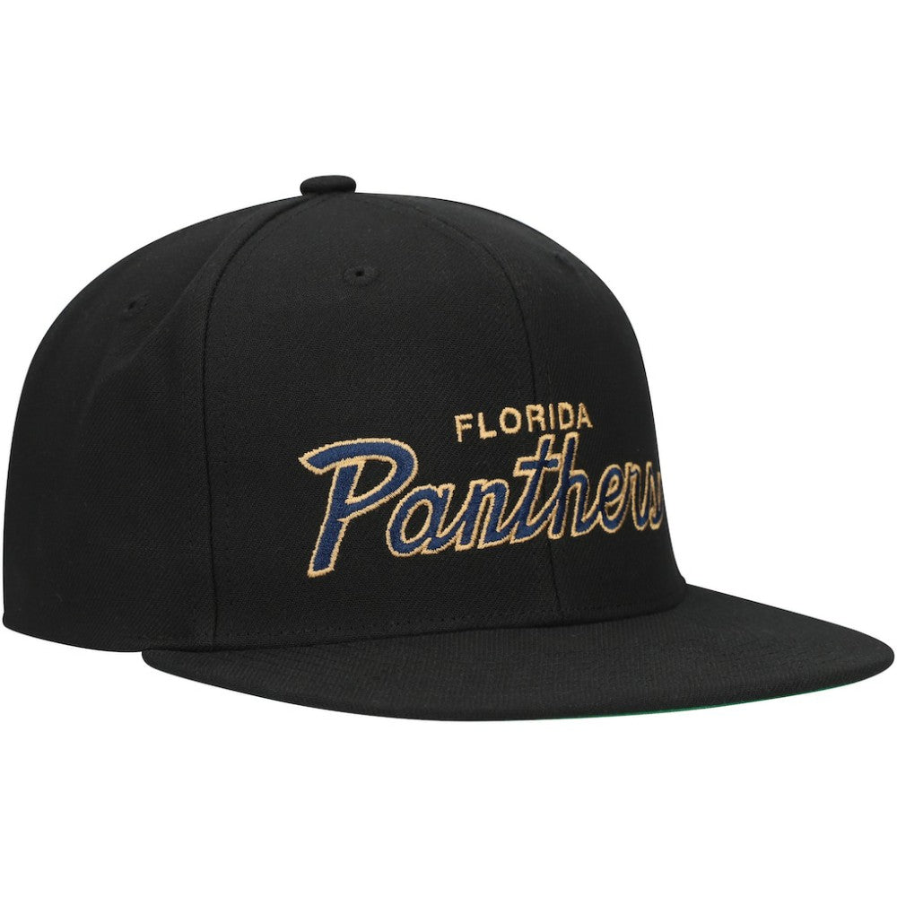 Florida Panthers Mitchell & Ness Core Team Script 2.0 Snapback Hat Black