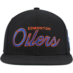 Edmonton Oilers Mitchell & Ness Core Team Script 2.0 Snapback Hat Black