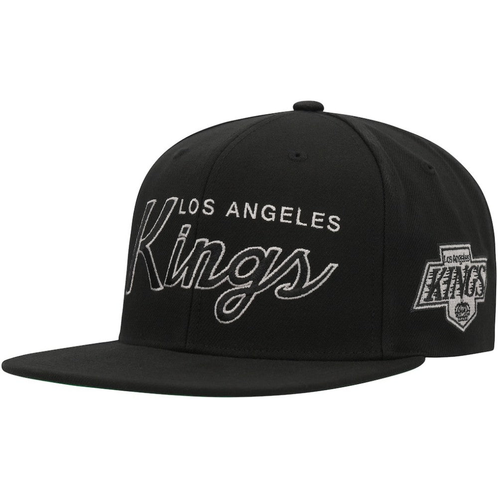 Los Angeles Kings Mitchell & Ness Core Team Script 2.0 Snapback Hat Black
