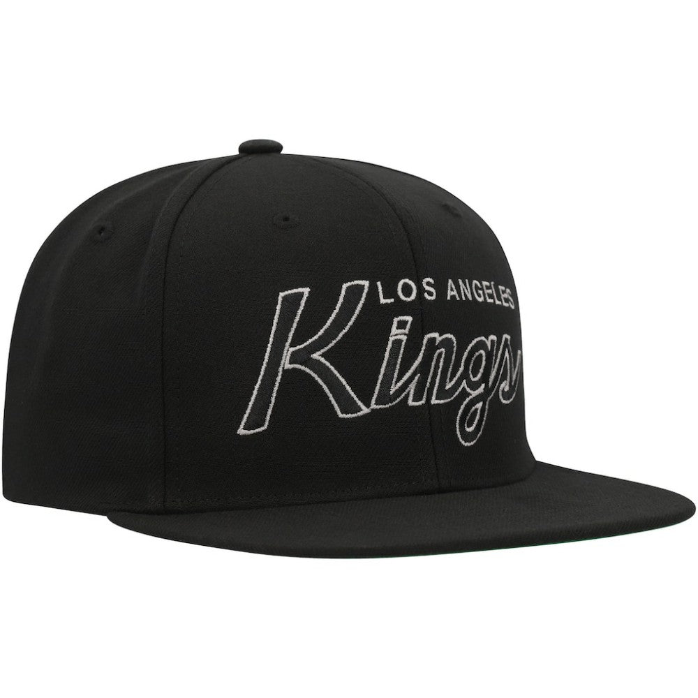 Los Angeles Kings Mitchell & Ness Core Team Script 2.0 Snapback Hat Black