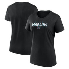 Miami Marlins Women's Lean T-Shirt Black