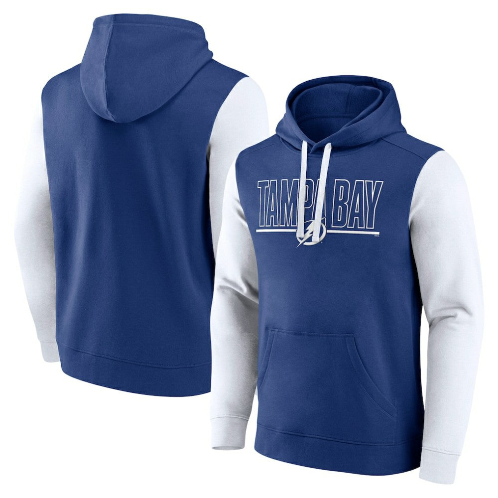Tampa Bay Lightning Logo Athletic Deliver Fleece Pullover Hoodie Blue